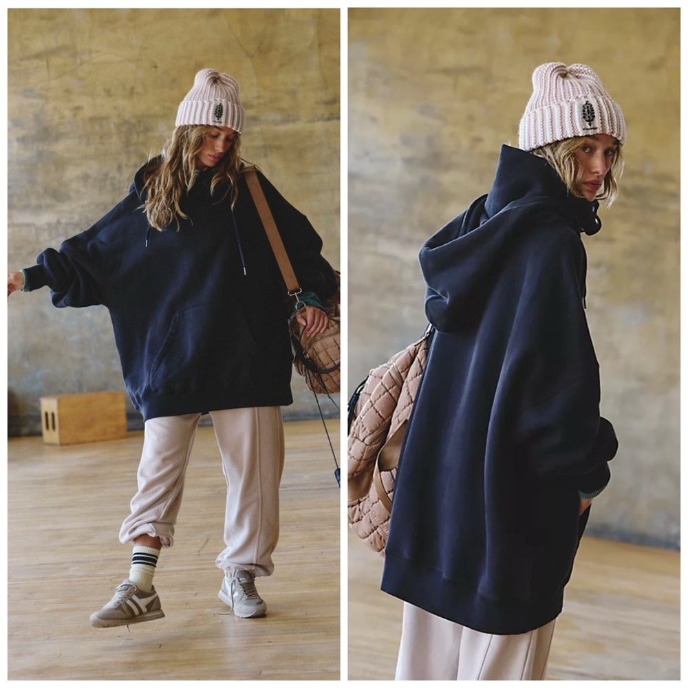 NWT FREE PEOPLE MOVEMENT “A CUT ABOVE” SNAP HOODIE PULLOVER HEAVY COTTON XS